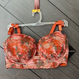 Body Frosting Women's Bustier Bra Longline Lace Floral‎ Print 40C NWT